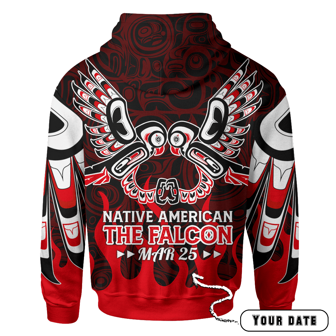 Falcon Native American Zodiac Pacific Northwest Style Customized 3D All Over Printed Shirt Hoodie