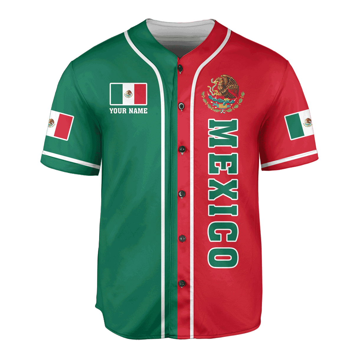 Mexico Half & Half Customize 3D All Over Printed Baseball Shirt & Cap