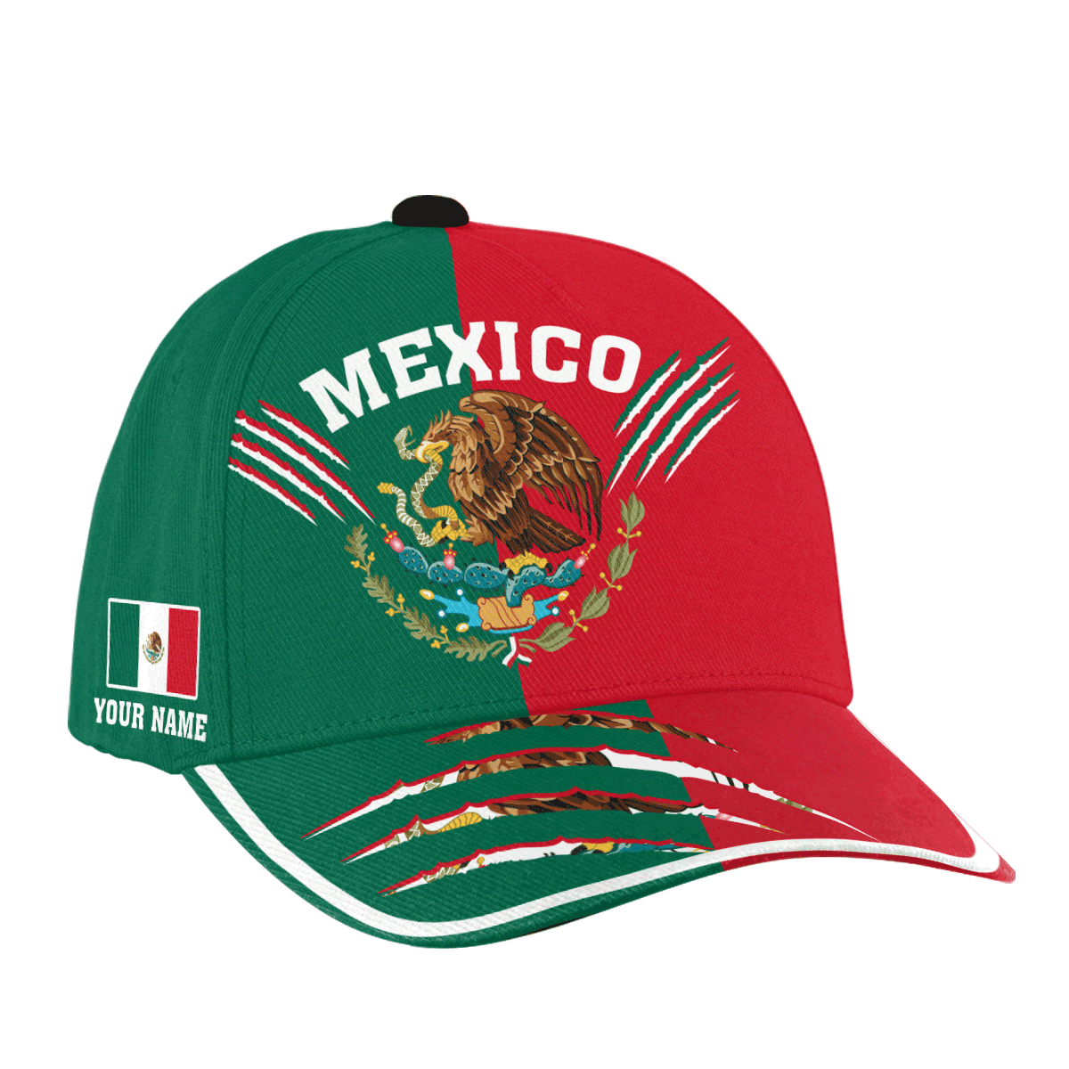 Mexico Half & Half Customize 3D All Over Printed Baseball Shirt & Cap