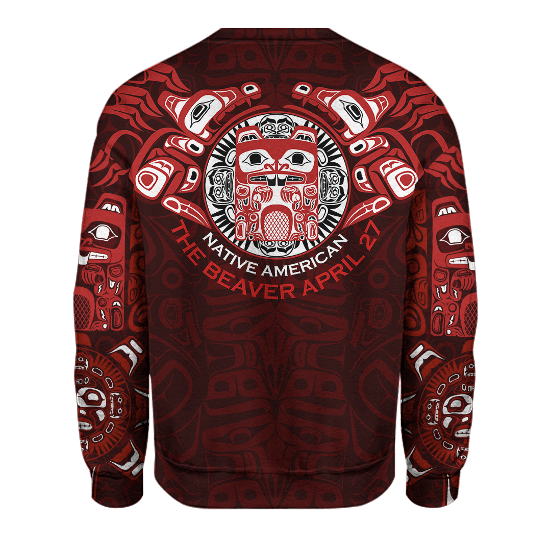 Native American Zodiac Signs Haida Beaver Pacific Northwest Style Customized 3D All Over Printed Shirt Hoodie