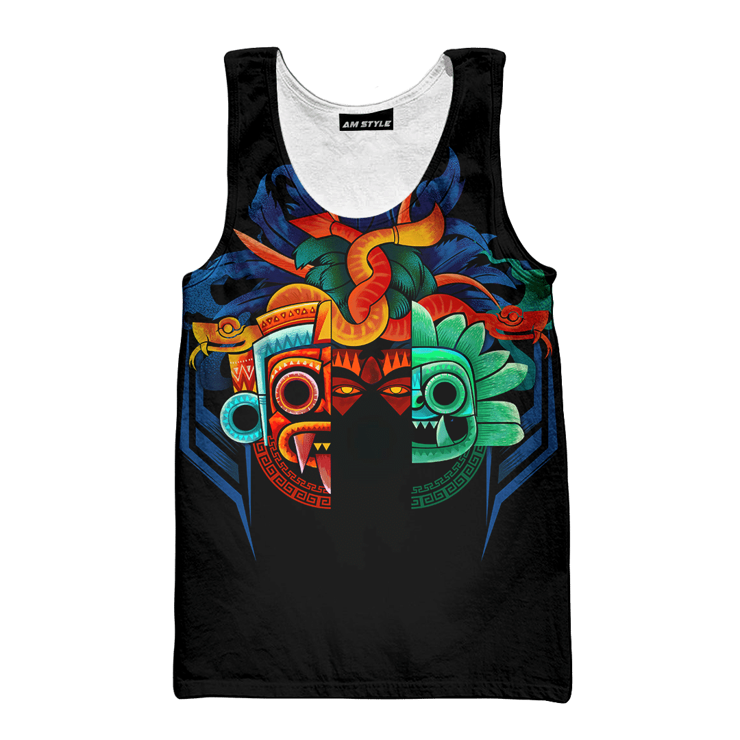 Aztec Tlaloc QuetzalCloakl Deities Mural Art Customized 3D All Over Printed 3D All Over Printed hoodie