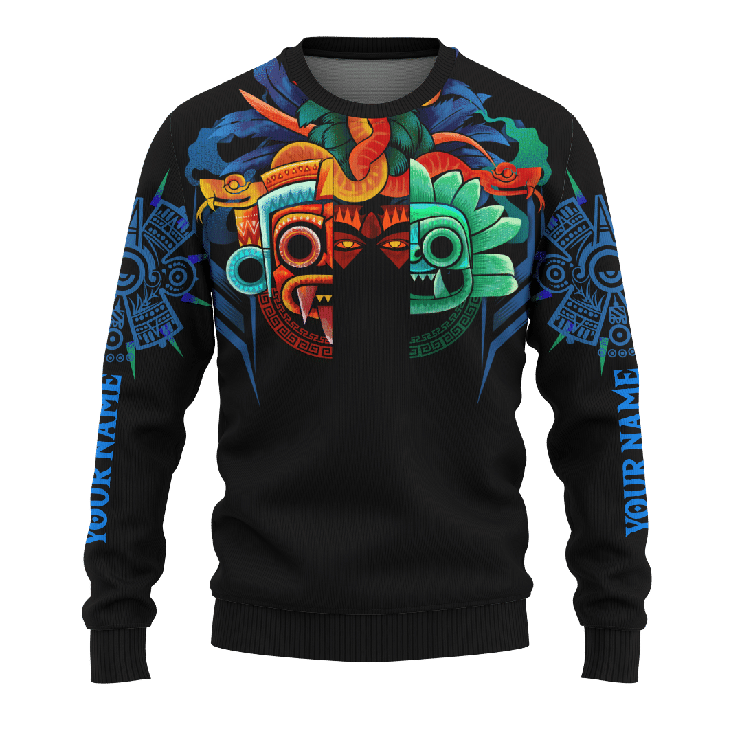 Aztec Tlaloc QuetzalCloakl Deities Mural Art Customized 3D All Over Printed 3D All Over Printed hoodie