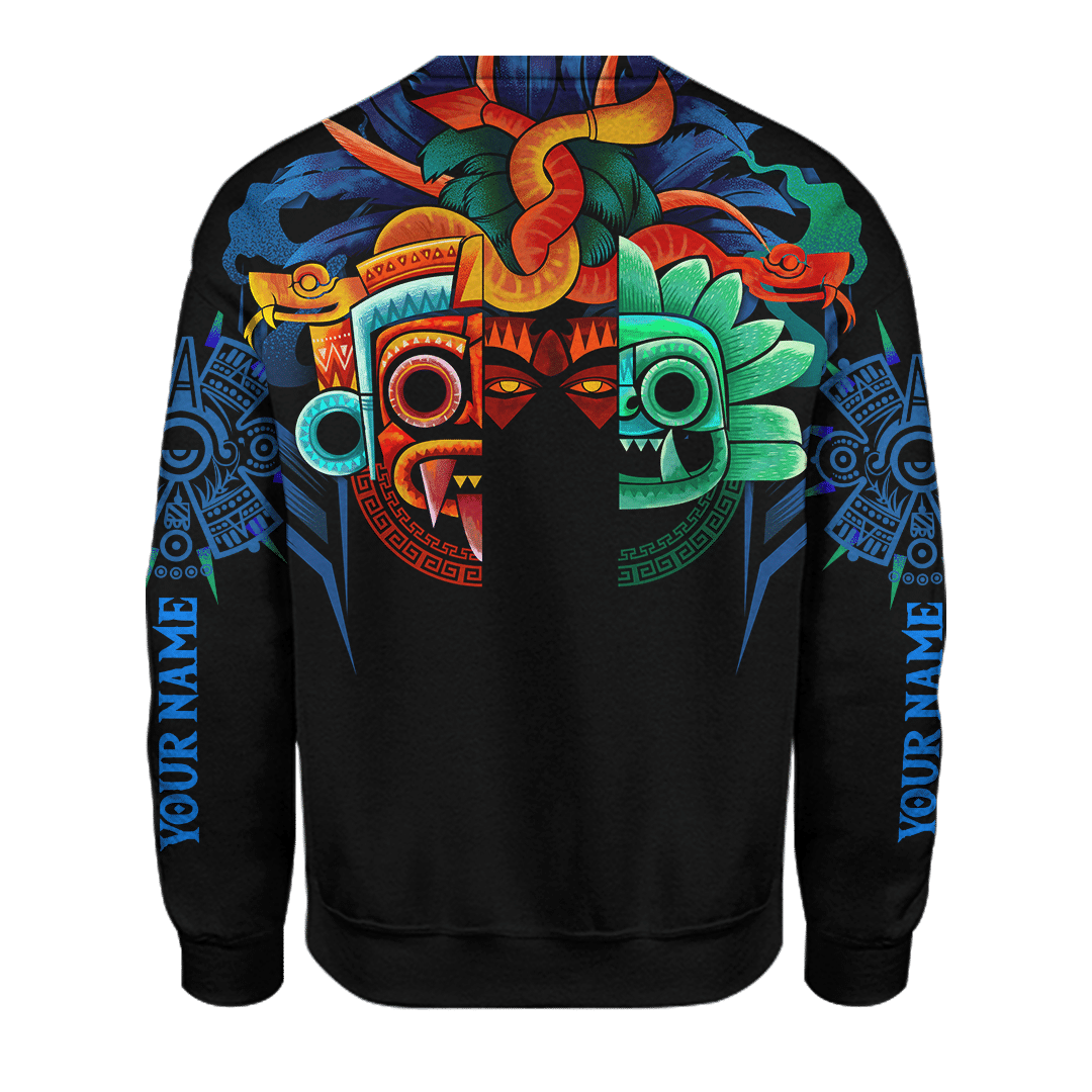 Aztec Tlaloc QuetzalCloakl Deities Mural Art Customized 3D All Over Printed 3D All Over Printed hoodie