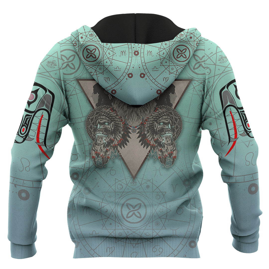 Native American Zodiac Wolf Native American Pacific Northwest Art Customized 3D All Over Printed Shirt Hoodie