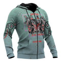 Native American Zodiac Wolf Native American Pacific Northwest Art Customized 3D All Over Printed Shirt Hoodie