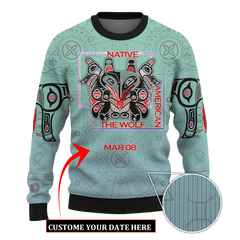 Native American Zodiac Wolf Native American Pacific Northwest Art Customized 3D All Over Printed Shirt Hoodie