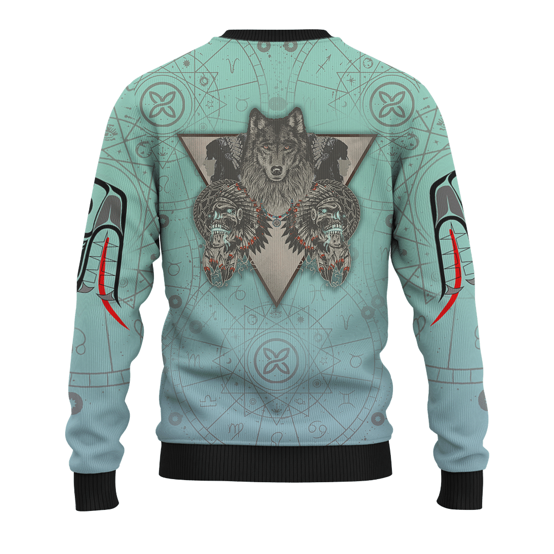 Native American Zodiac Wolf Native American Pacific Northwest Art Customized 3D All Over Printed Shirt Hoodie