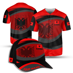 Albania Thunder Tornado Customize 3D All Over Printed Baseball Shirt & Cap