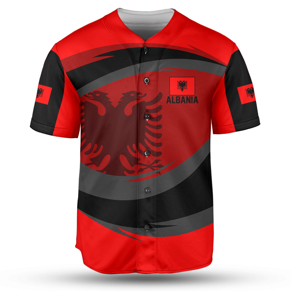 Albania Thunder Tornado Customize 3D All Over Printed Baseball Shirt & Cap