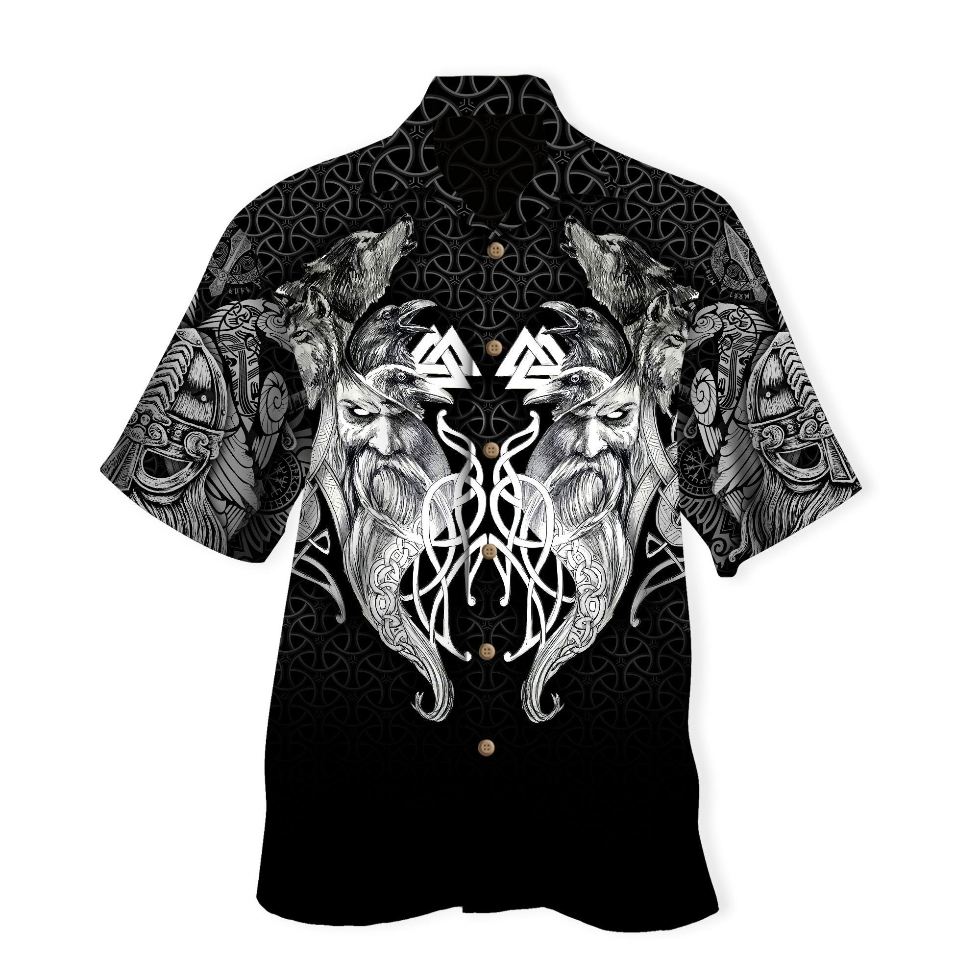 Wolf And Viking Black White 3D All Over Printed Unisex Shirt NTN08092202