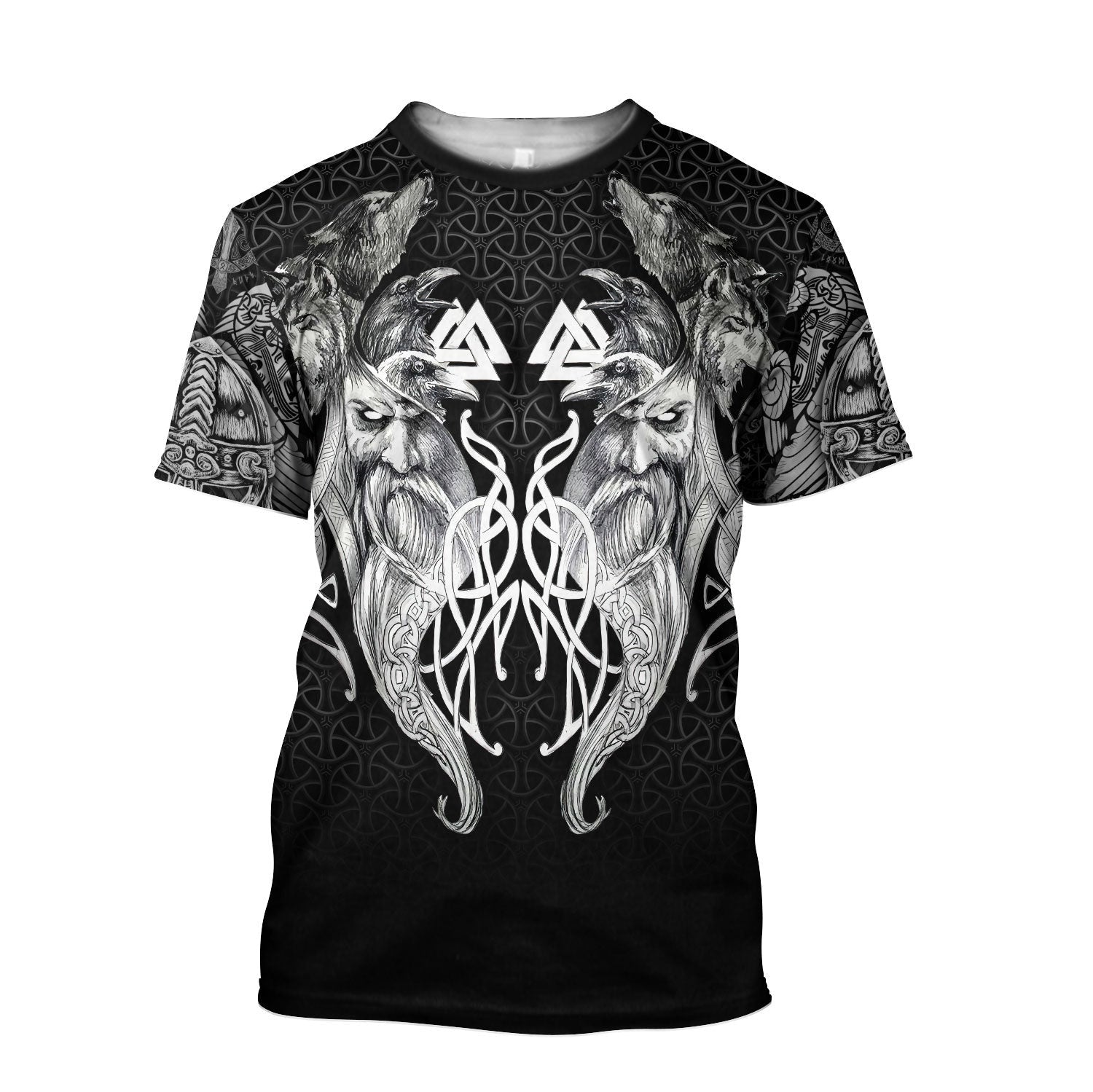 Wolf And Viking Black White 3D All Over Printed Unisex Shirt NTN08092202