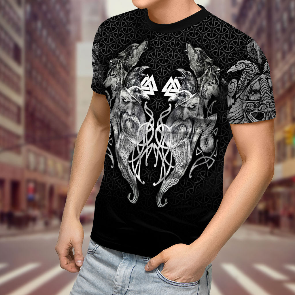 Wolf And Viking Black White 3D All Over Printed Unisex Shirt NTN08092202