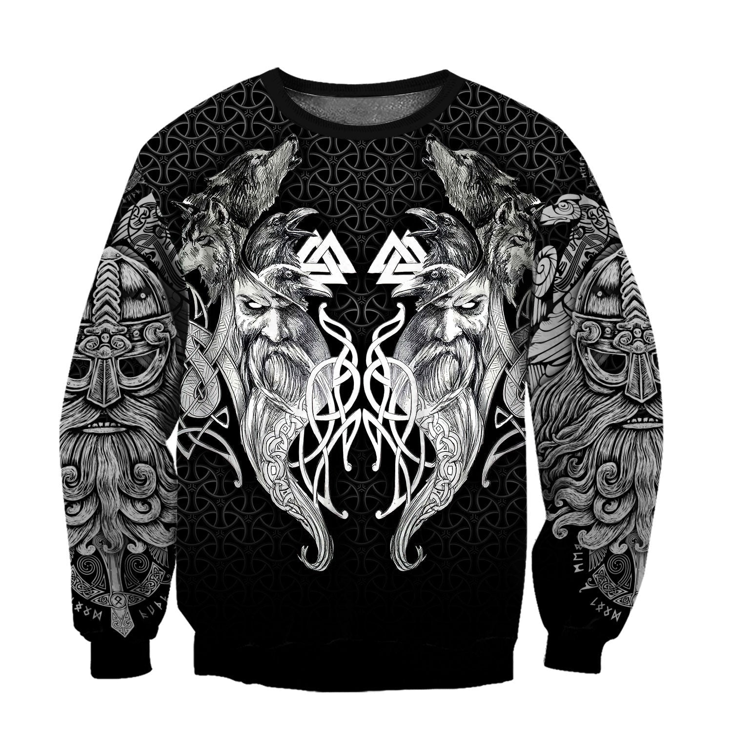 Wolf And Viking Black White 3D All Over Printed Unisex Shirt NTN08092202