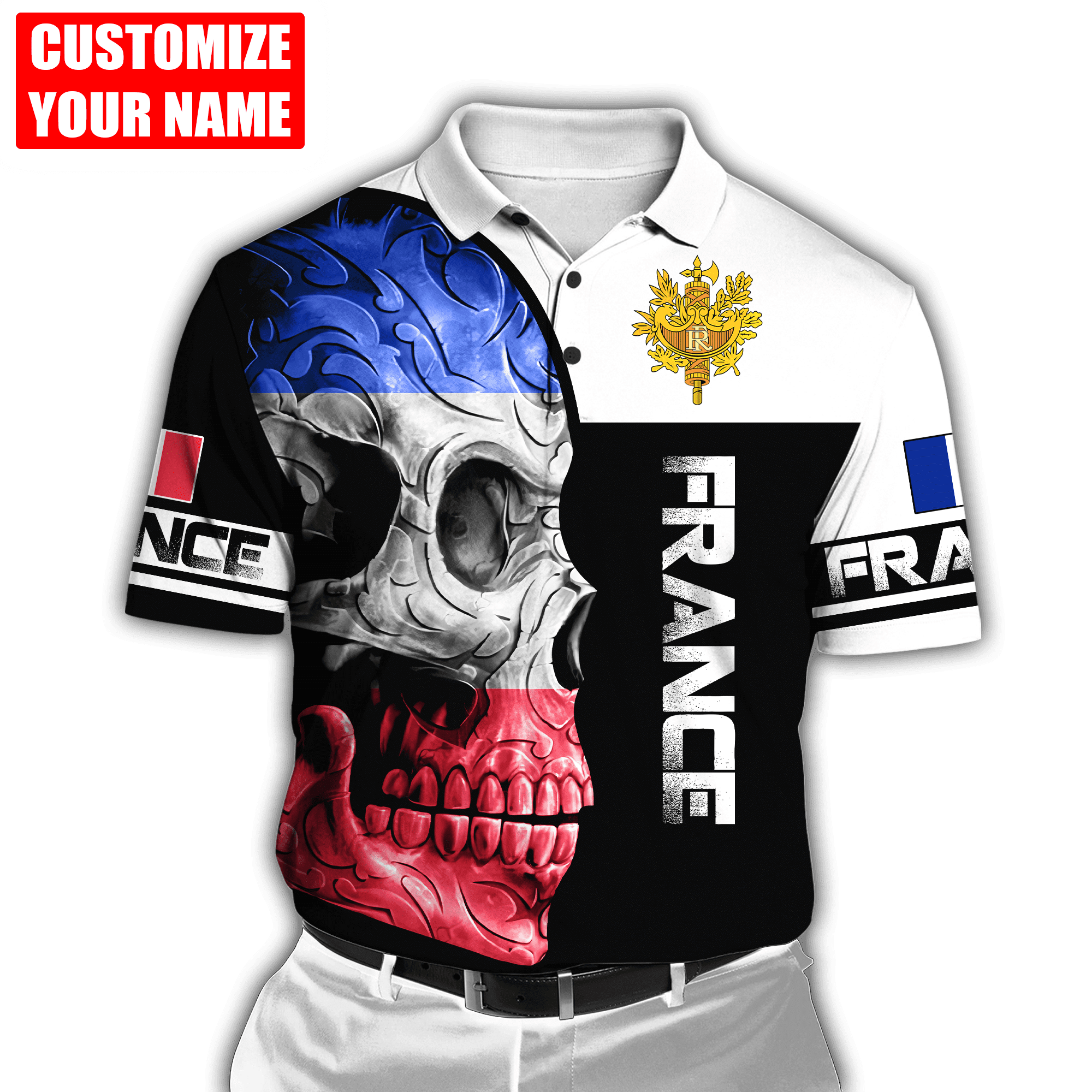 Personalized France Skull Shirts