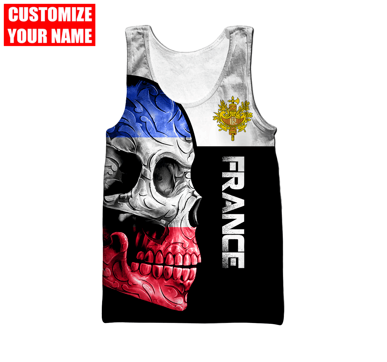 Personalized France Skull Shirts