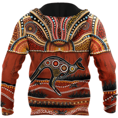 Aboriginal Australia Kangaroo running Lizard Art shirts for men and women