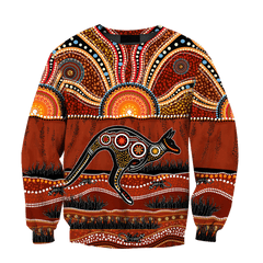 Aboriginal Australia Kangaroo running Lizard Art shirts for men and women