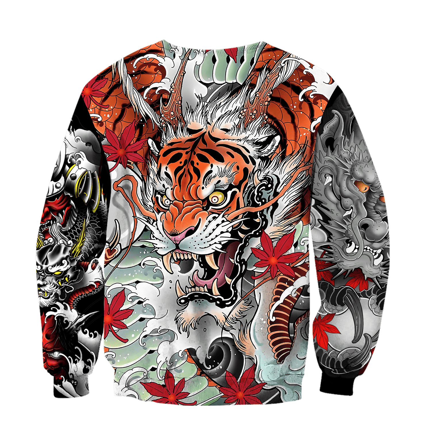 Japanese Samurai Tattoo D Over Printed Unisex Hoodie ML