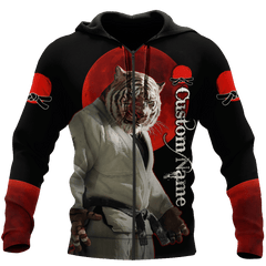 Customize Name Martial Tiger Art Hoodie For Men And Women DA