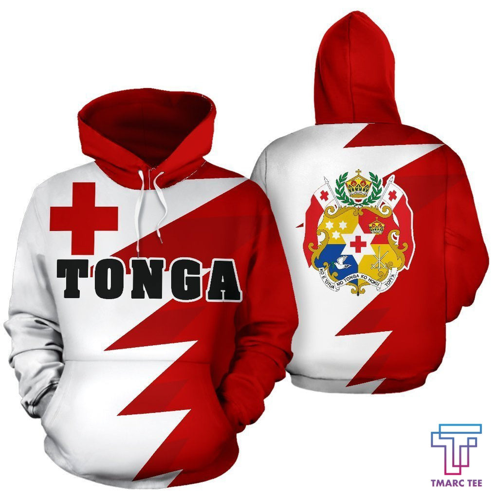 Tonga Flag All Over Print Hoodie - Tooth Style NNK