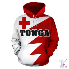 Tonga Flag All Over Print Hoodie - Tooth Style NNK