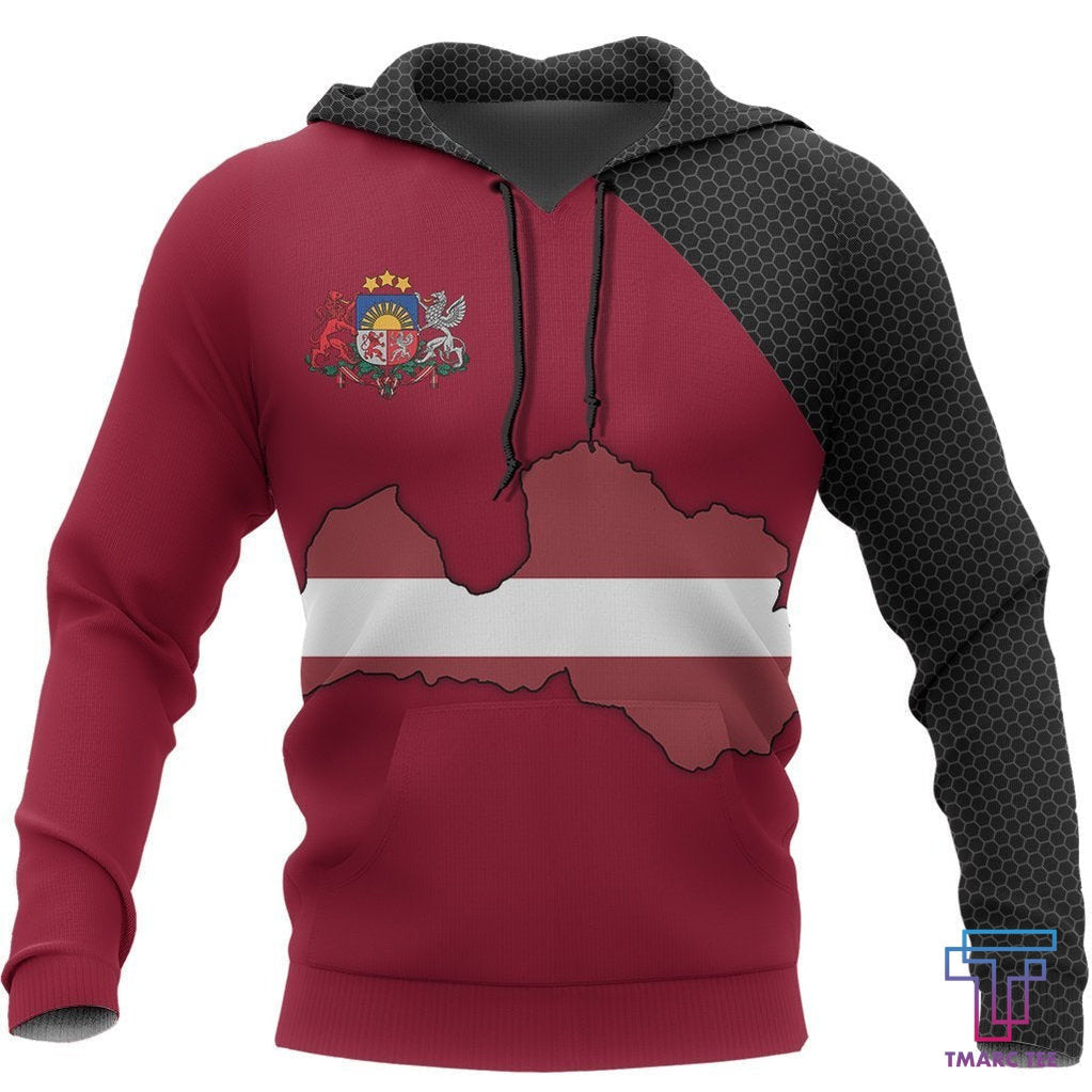 Latvia Map Special Pullover Hoodie