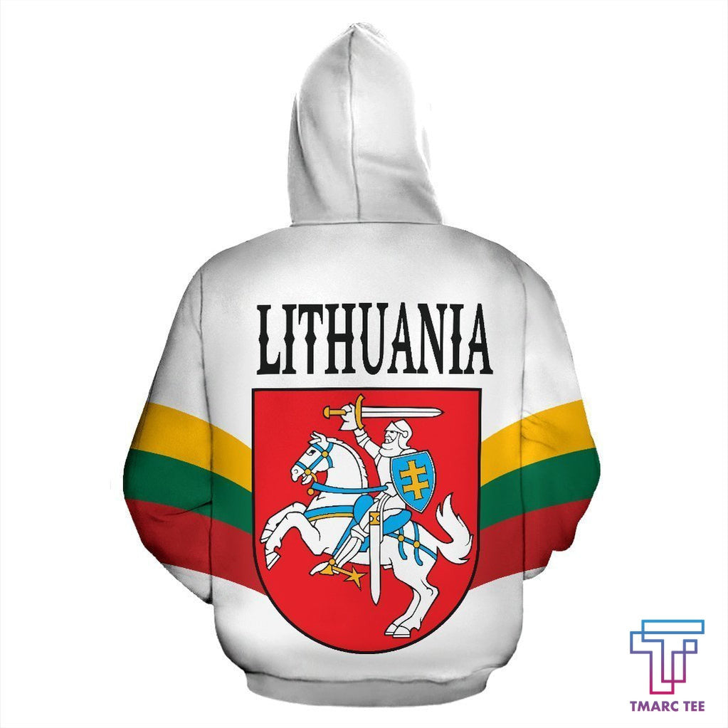 Lithuania Flag Wing White Hoodie