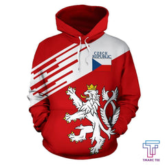 Czech Republic Lion Hoodie Flag - Line Style NVD