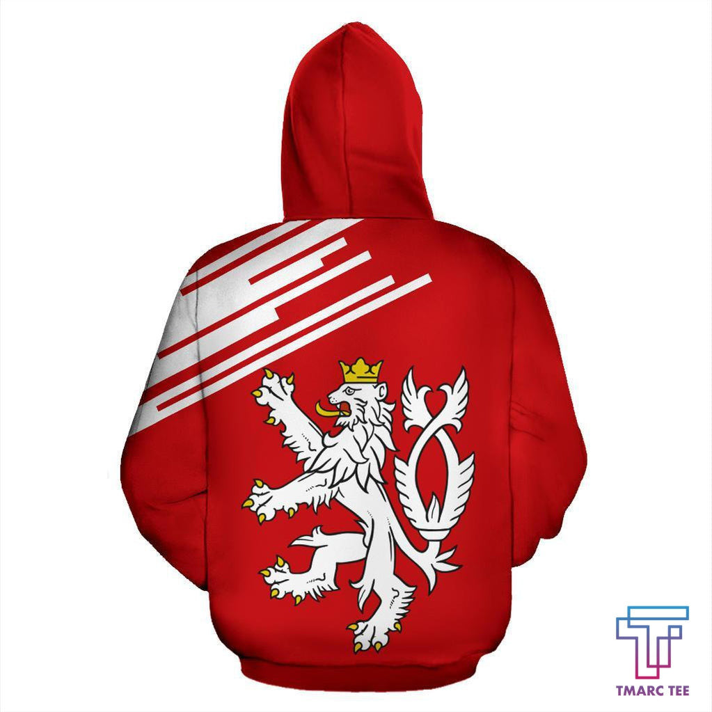 Czech Republic Lion Hoodie Flag - Line Style NVD