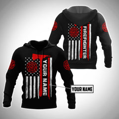 Customize Name Firefighter D All Printed Hoodie For Men And Women DA