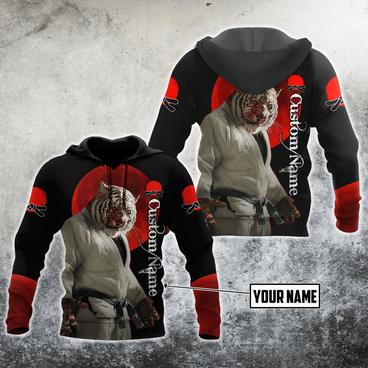 Customize Name Martial Tiger Art Hoodie For Men And Women DA