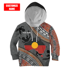 Custom name Aboriginal dots Zip pattern printed shirts for Kids