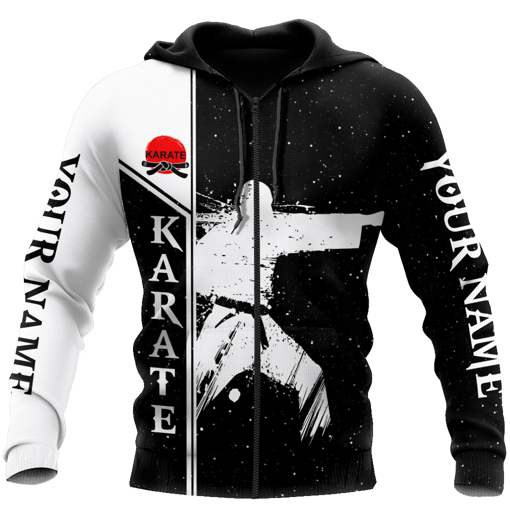 Customize Name Karate Hoodie For Men And Women TNA