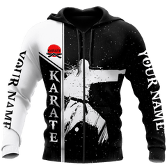 Customize Name Karate Hoodie For Men And Women TNA