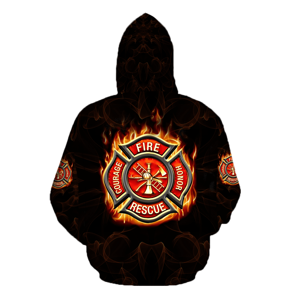 All Over Printed Firefighter's Wife Hoodie DA-MEI