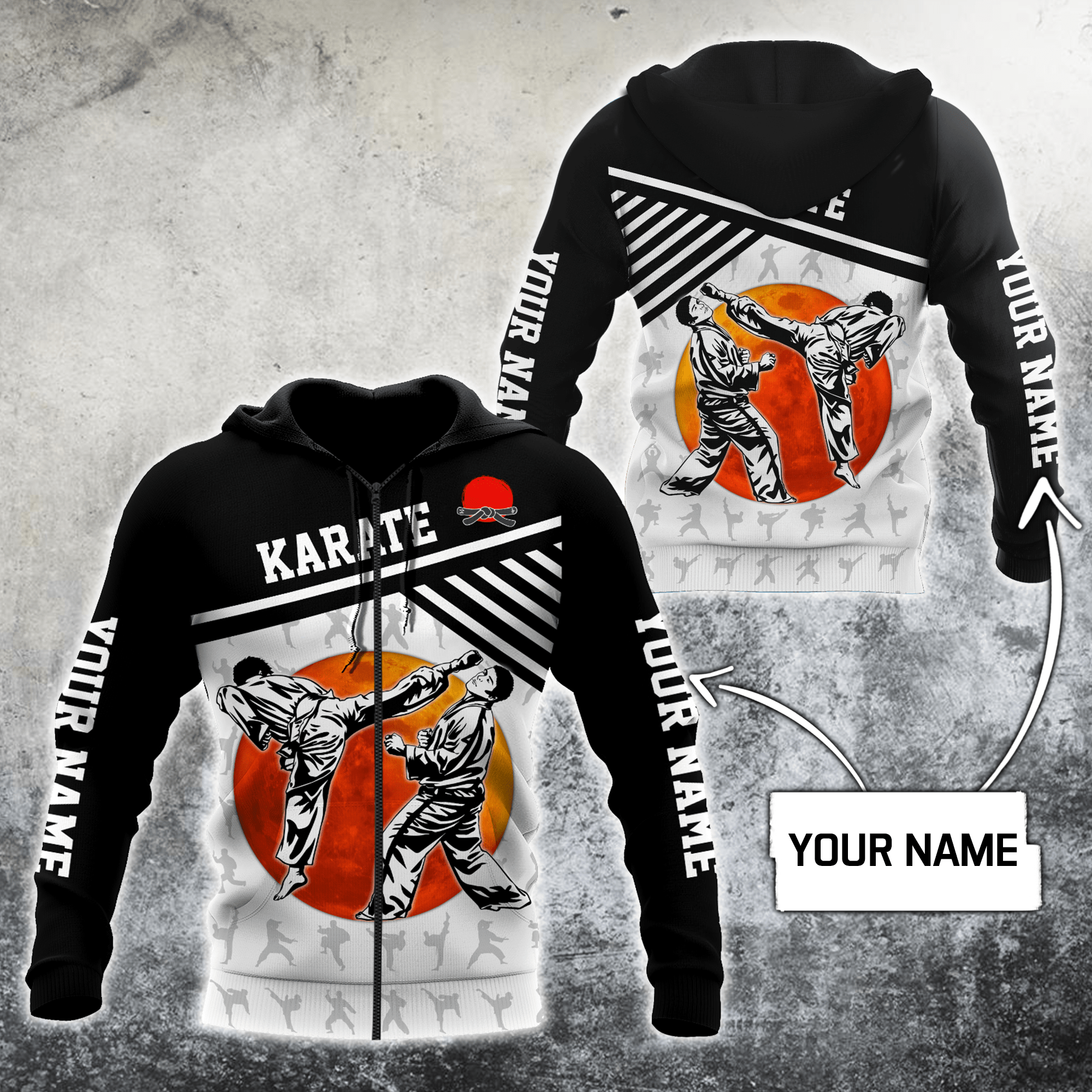 Customize Name Karate Hoodie For Men And Women MH