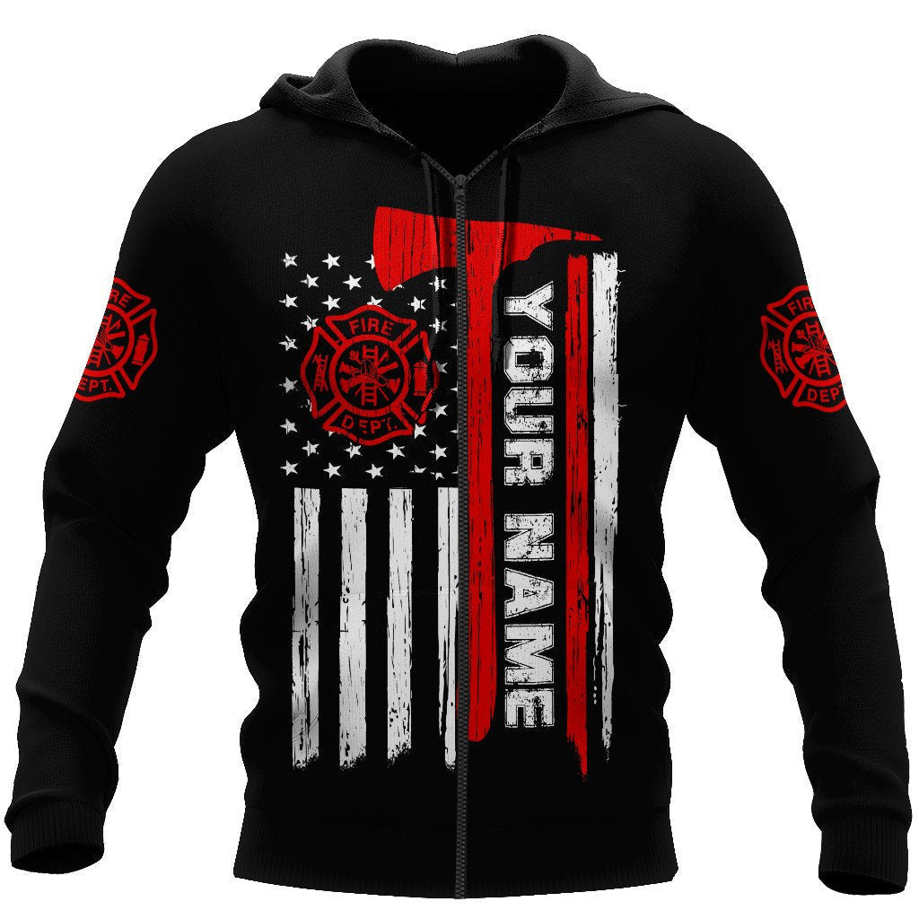 Customize Name Firefighter D All Printed Hoodie For Men And Women DA