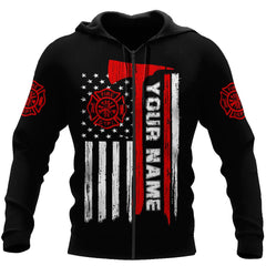 Customize Name Firefighter D All Printed Hoodie For Men And Women DA