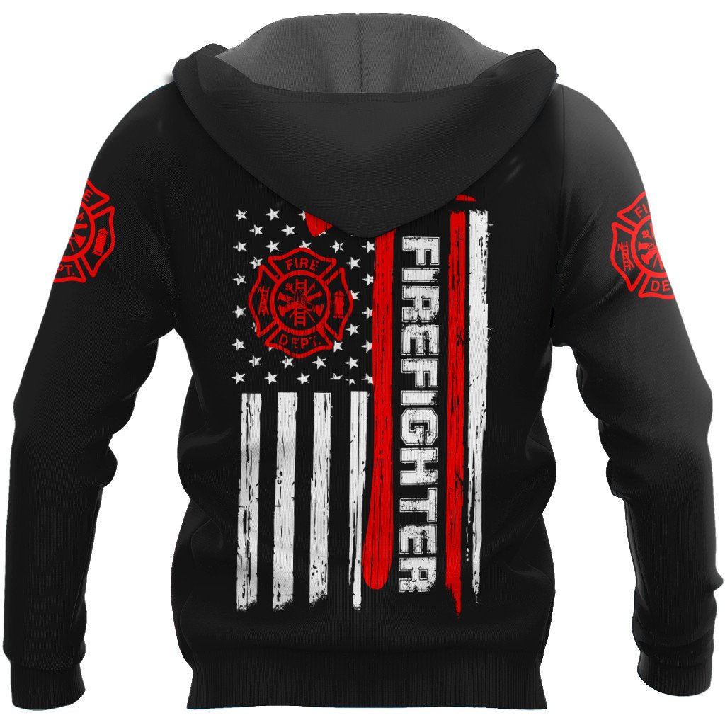 Customize Name Firefighter D All Printed Hoodie For Men And Women DA