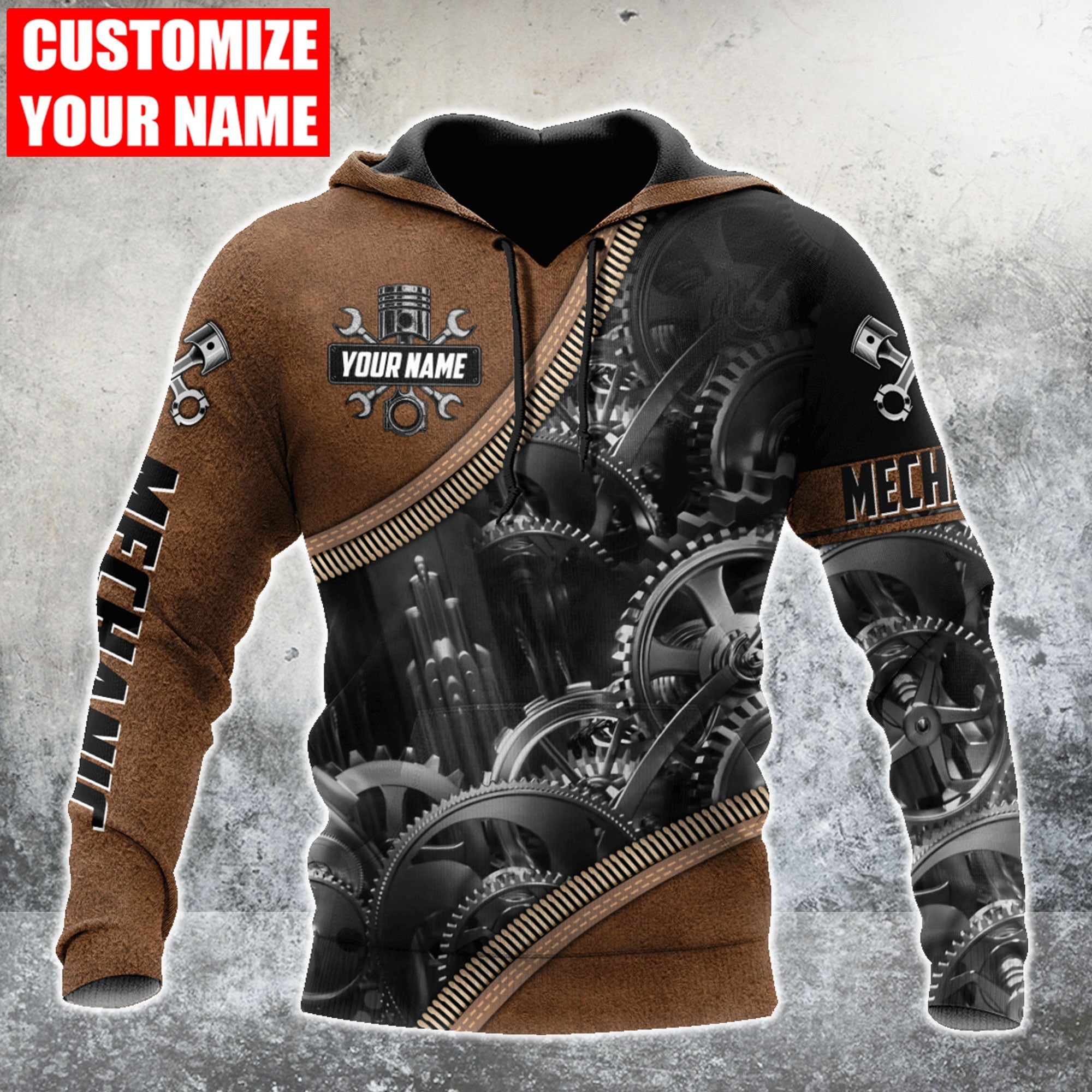 Personalized All Over Printed Mechanic Hoodie For Men and Women TN