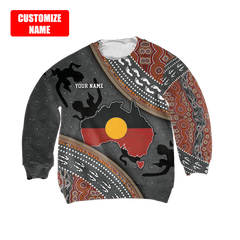 Custom name Aboriginal dots Zip pattern printed shirts for Kids