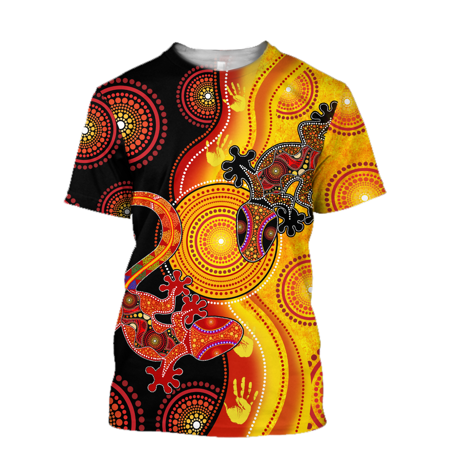 Aboriginal Australia Indigenous Lizards and the Sun shirts for men and women