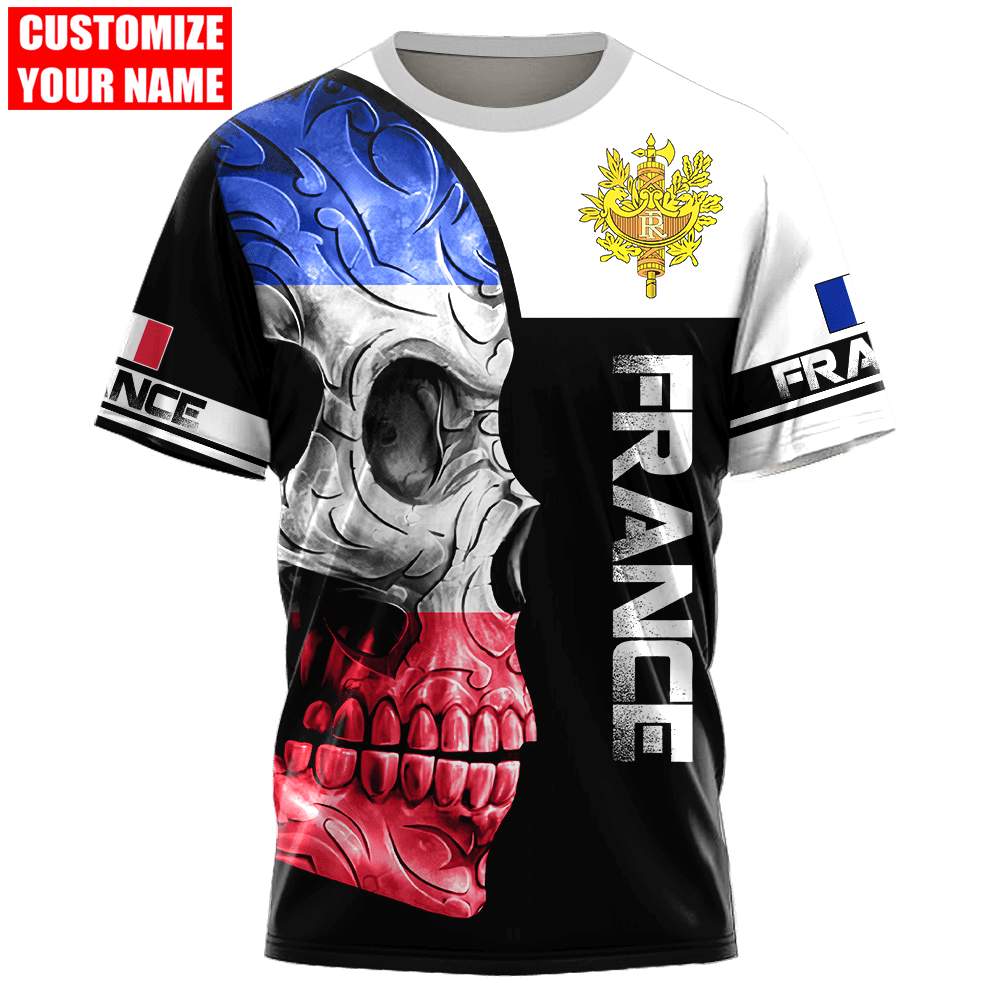 Personalized France Skull Shirts