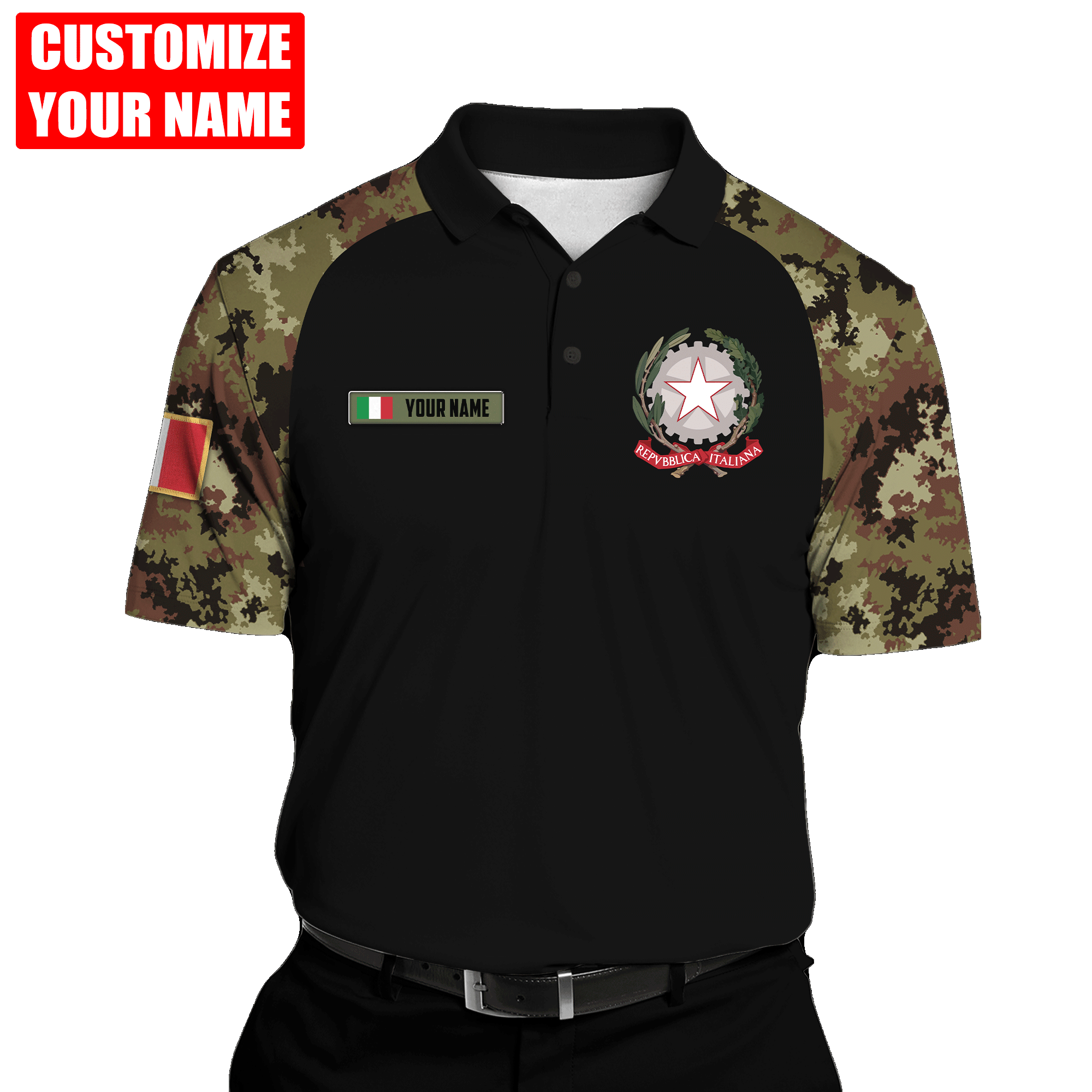 Personalized Name Italy Coat of Arms Unisex Shirts