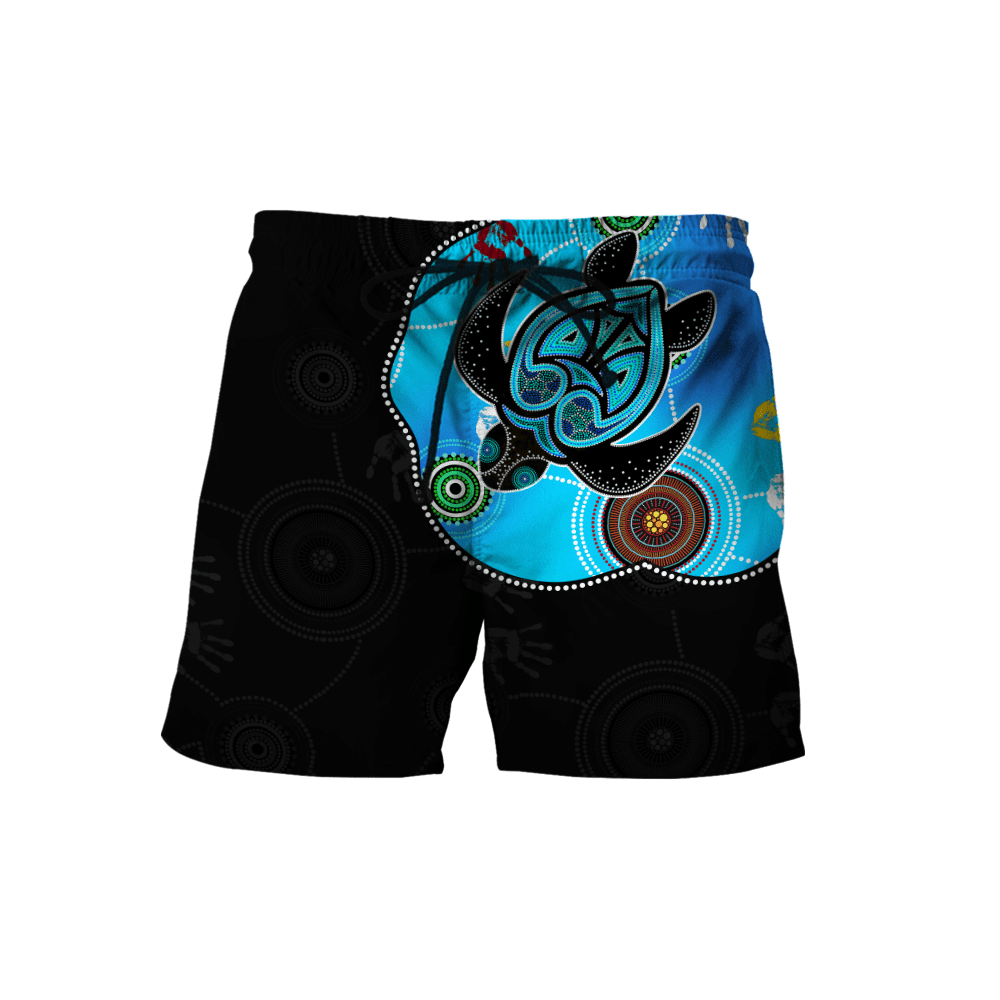 Aboriginal Art Blue Style Turtle Dreaming Paintings shirts