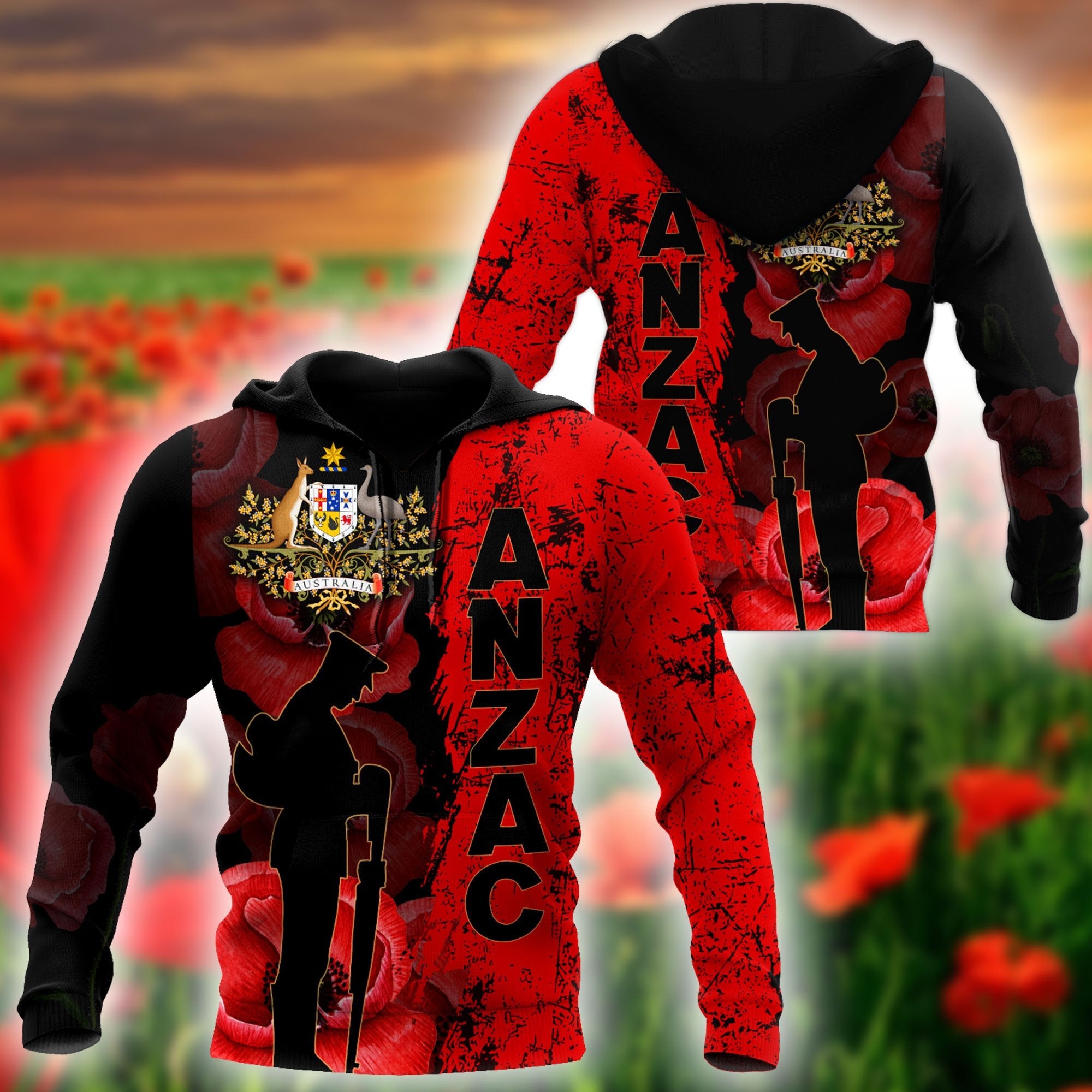 Premium Anzac Day Australian Coat of Arms Printed Unisex Shirts TN