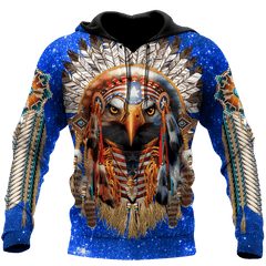 Eagle Native American Blue Galaxy Shirts DA-LAM