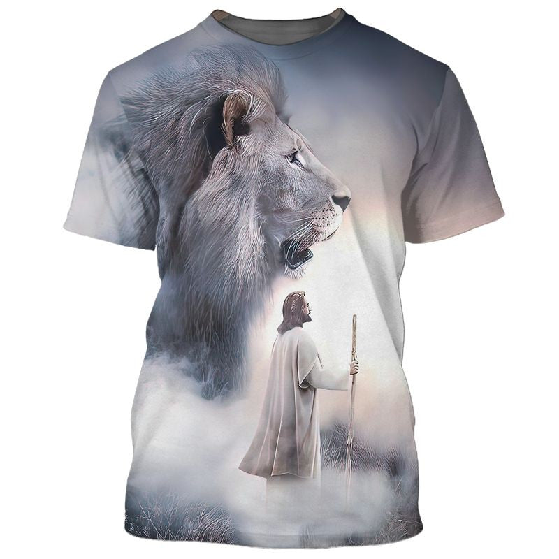 Lion and Jesus Unisex Shirts