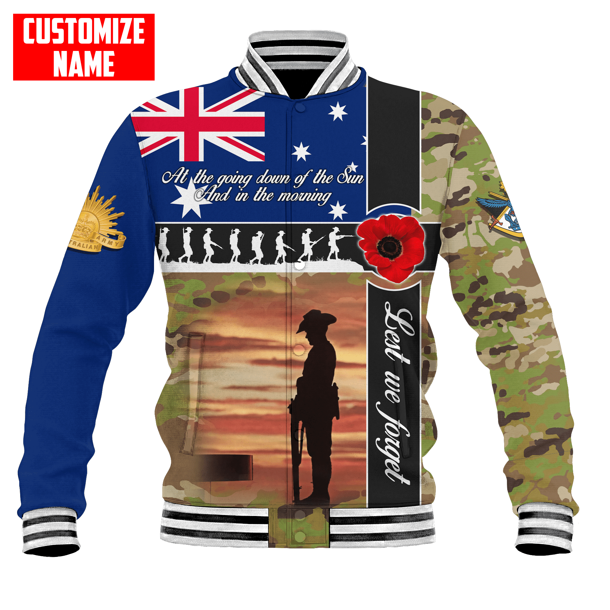 ANZAC day the ode Lest we forget Australian Army shirts VP