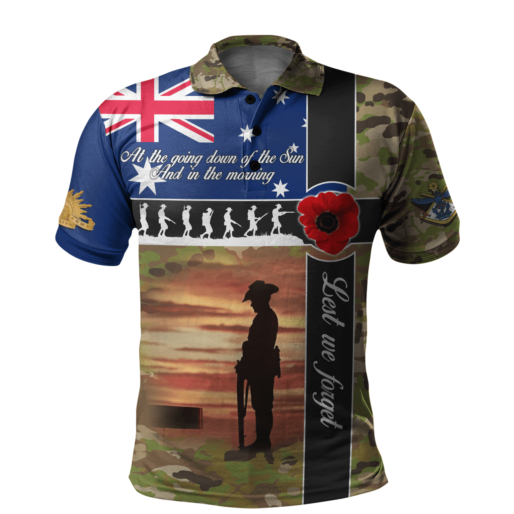 ANZAC day the ode Lest we forget Australian Army shirts VP